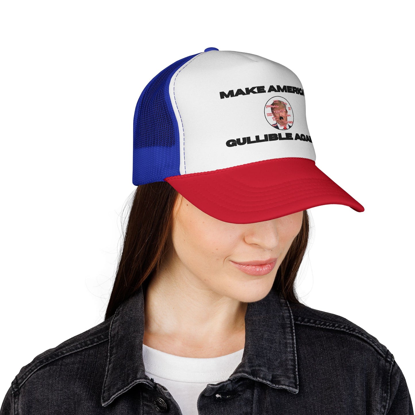 Trucker Cap — "Make America Gullible Again" Political Statement Hat