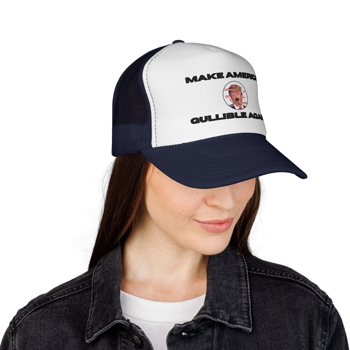 Trucker Cap — "Make America Gullible Again" Political Statement Hat